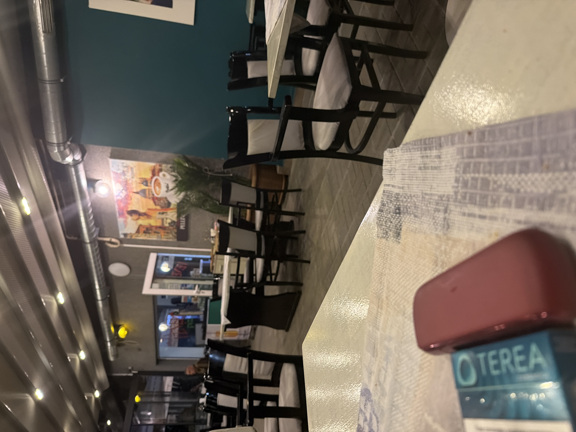 Indoor dining area captured in Ahtopol, Bulgaria