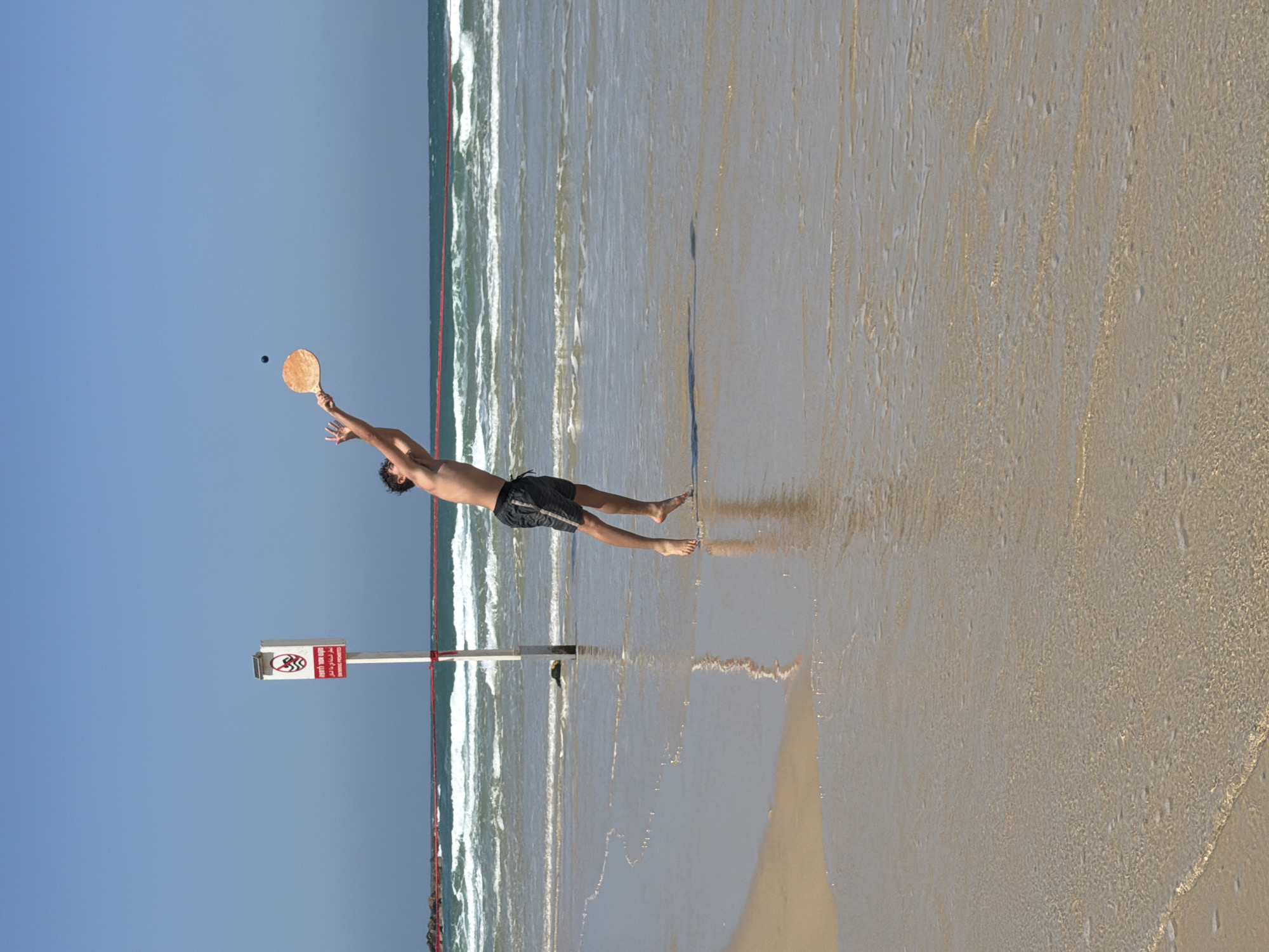 Morning beach activities observed along Tel Aviv shoreline