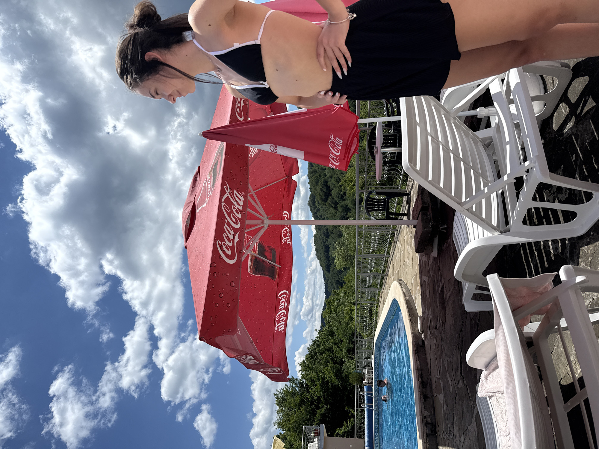 Sunny afternoon at Shipkovo's outdoor mineral pool area