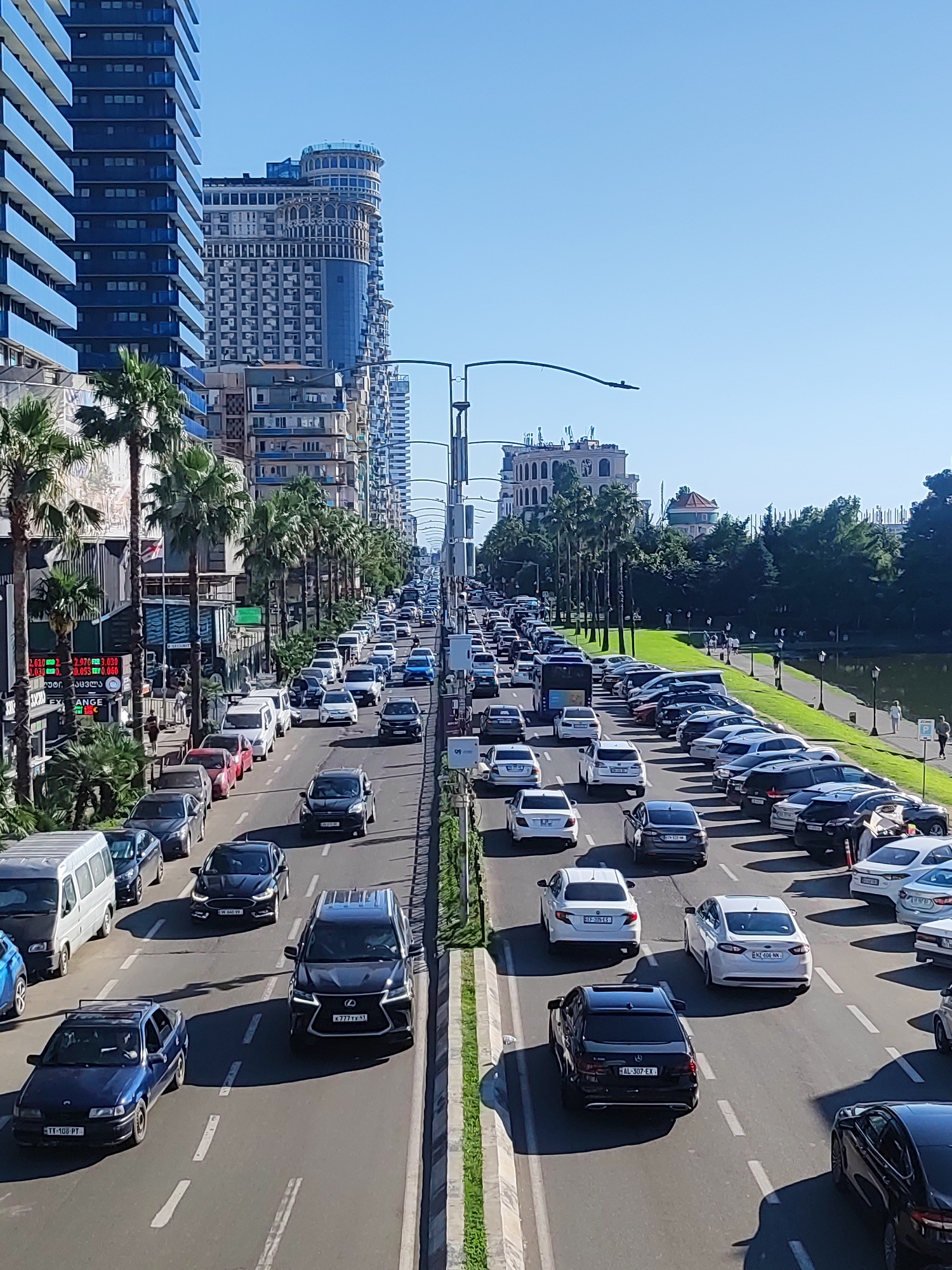 Batumi waterfront and city streets on a sunny afternoon