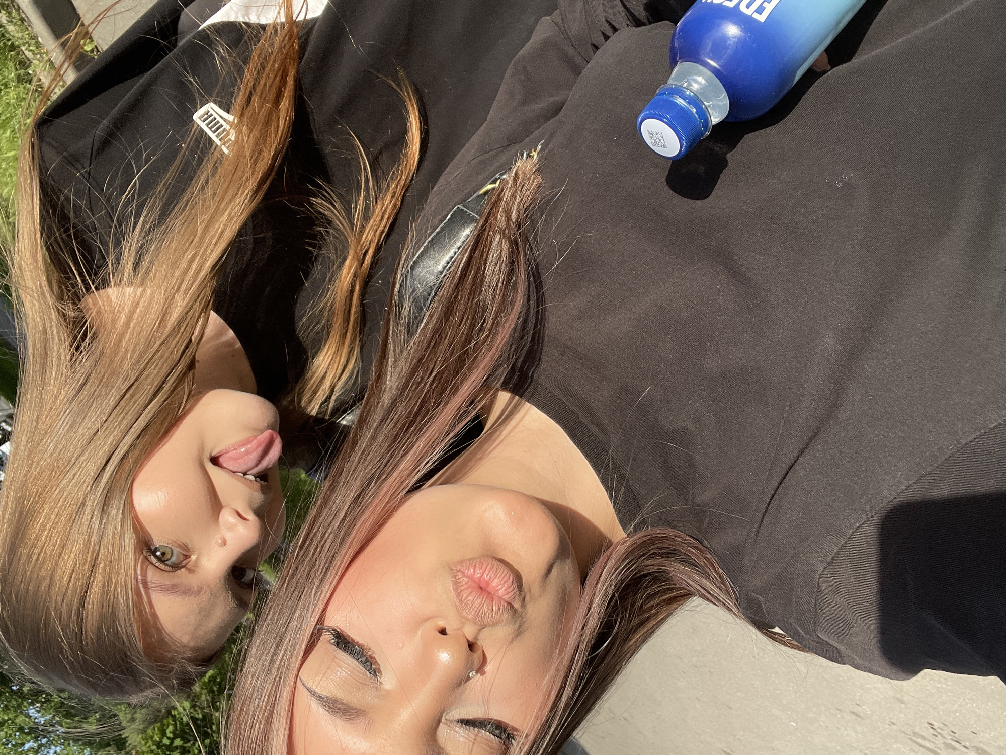 Two women take outdoor selfie in Saint Petersburg