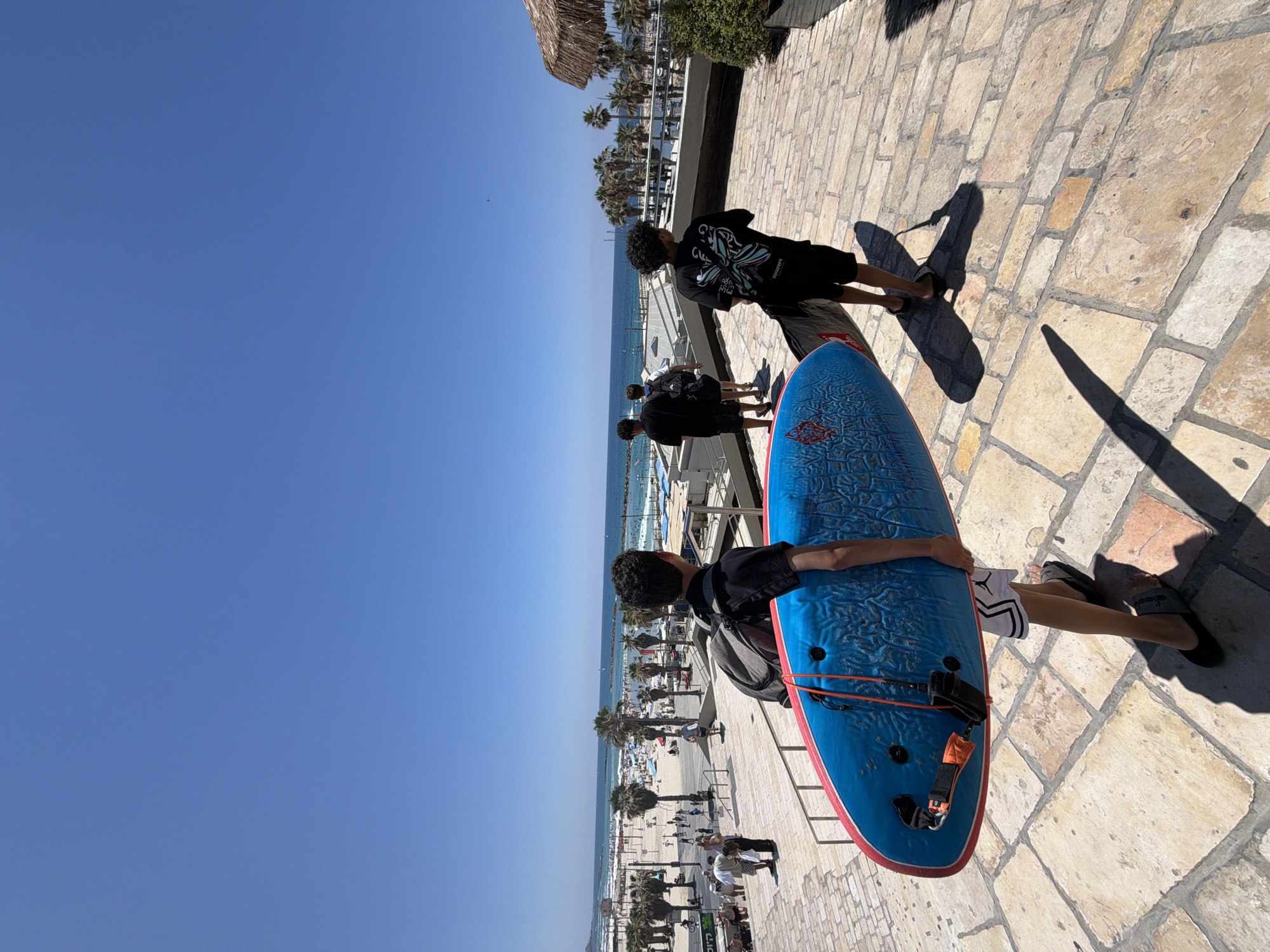 Tel Aviv beachfront on a busy summer morning