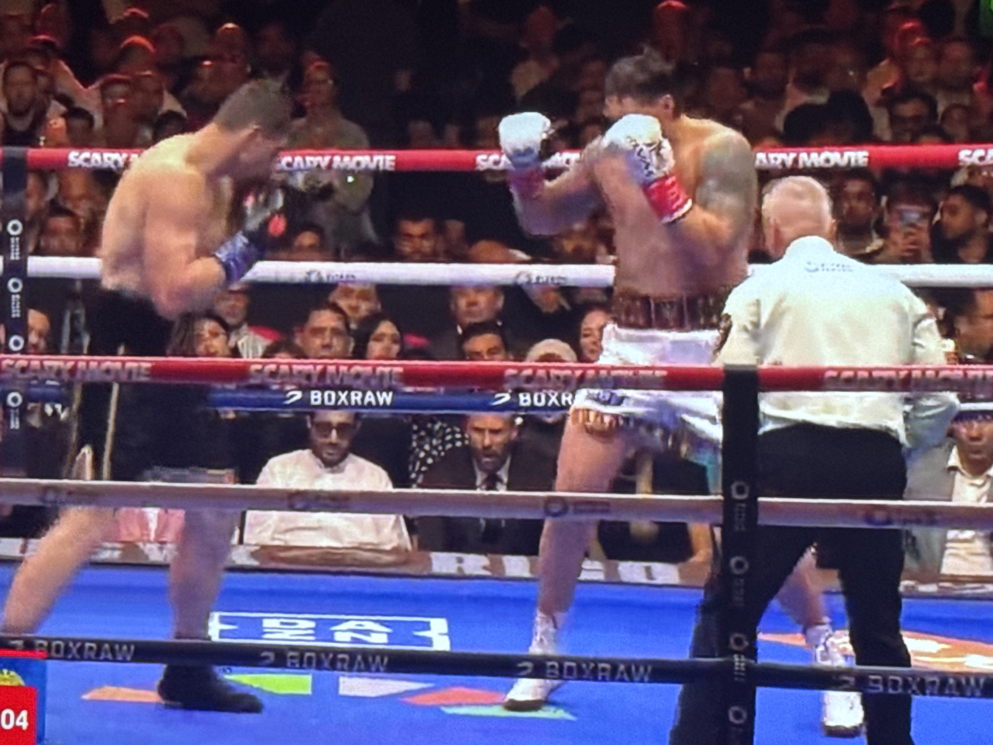 Boxing match held in Łódź with referee overseeing bout