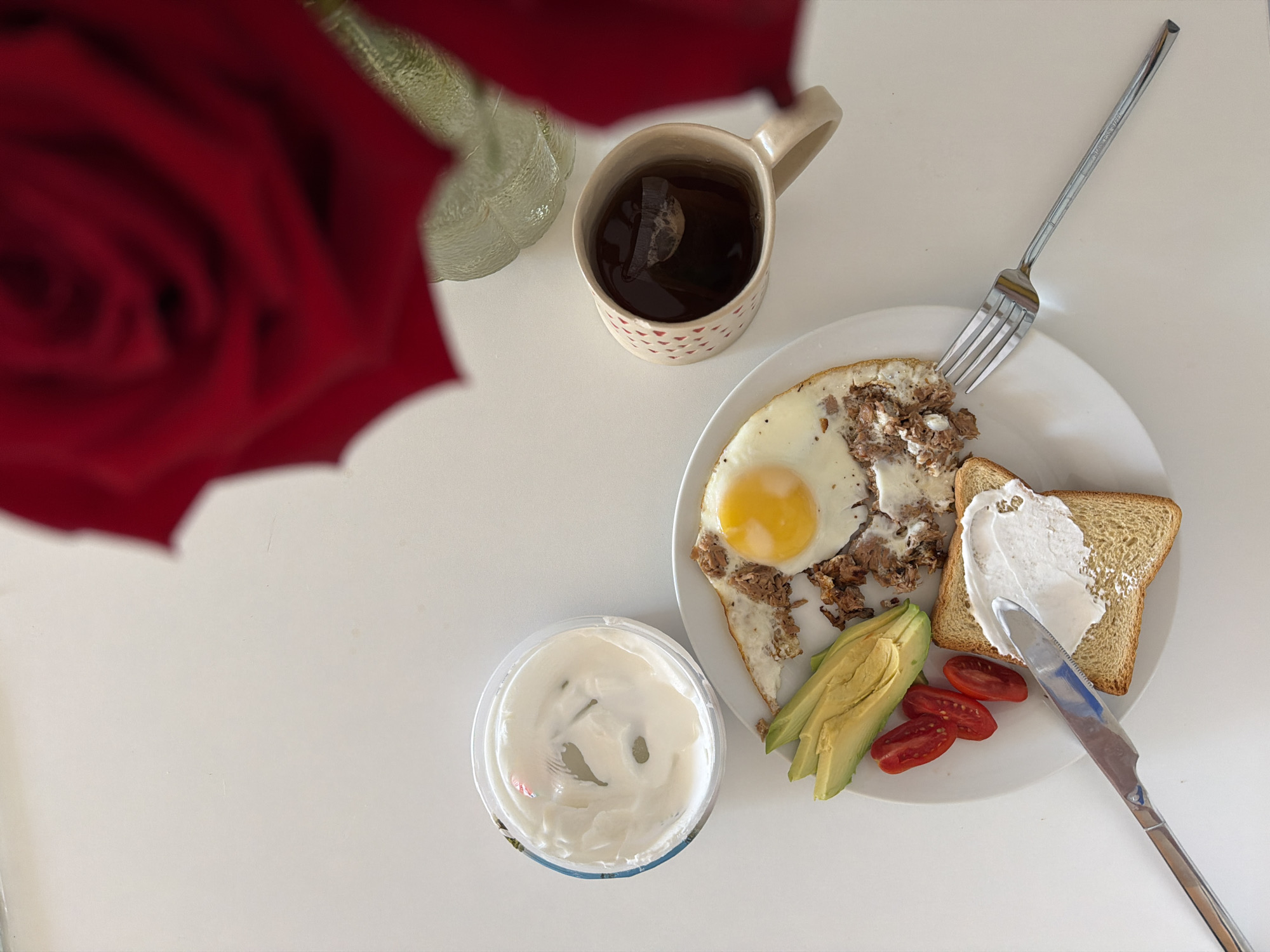 Breakfast meal documented in Tel Aviv, Israel