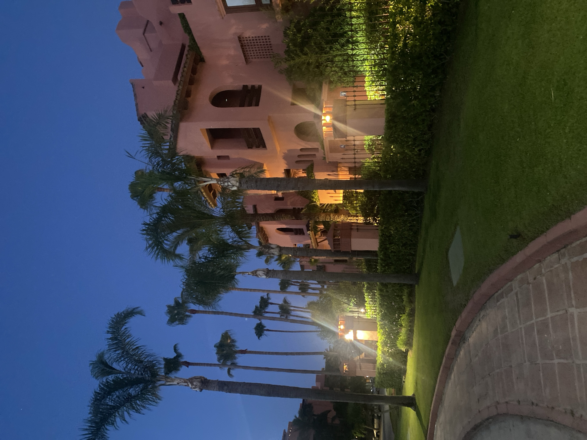 Summer evening at a coastal resort in Estepona, Spain
