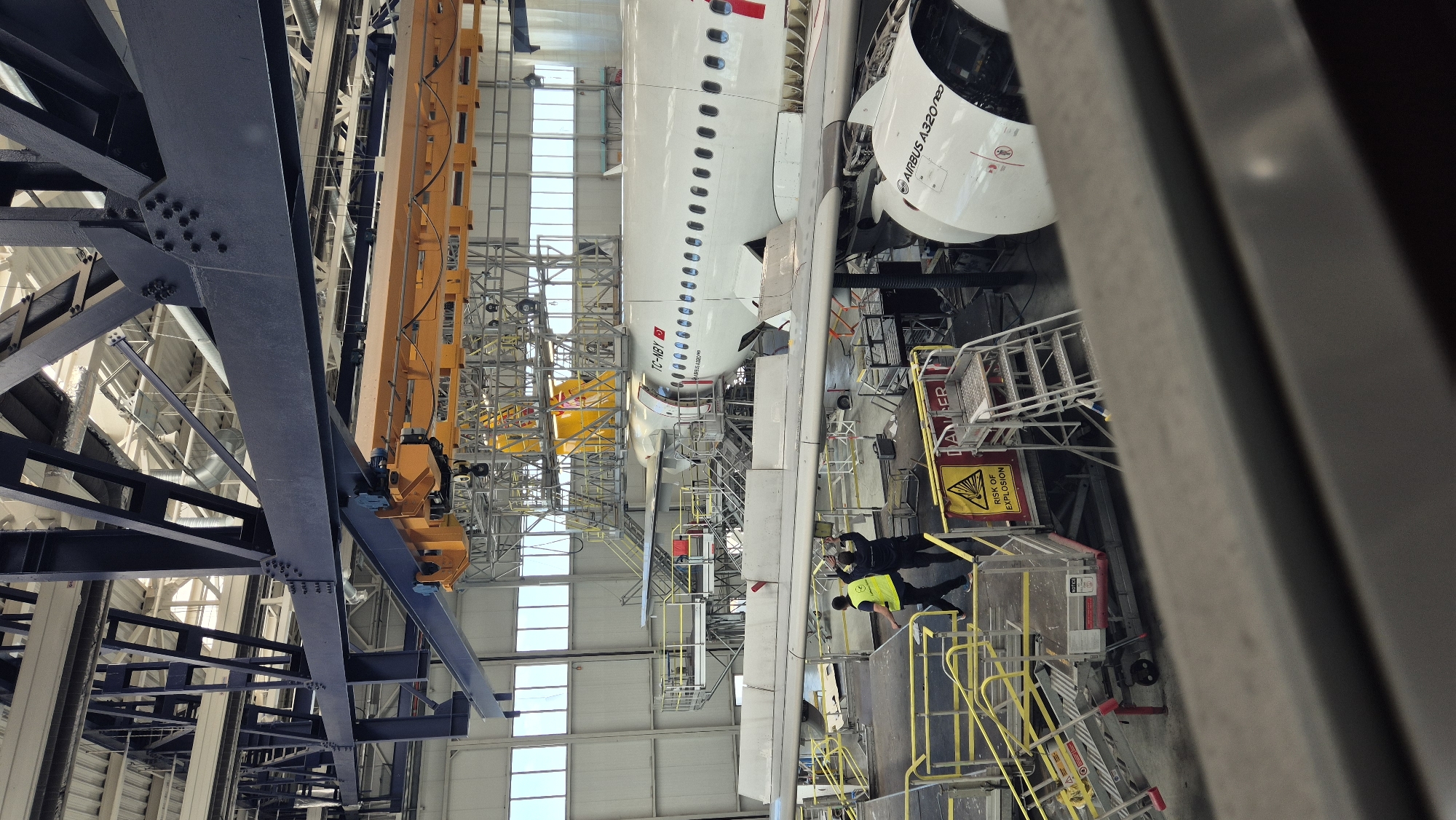 Pegasus Airlines aircraft undergoes maintenance at Sofia hangar
