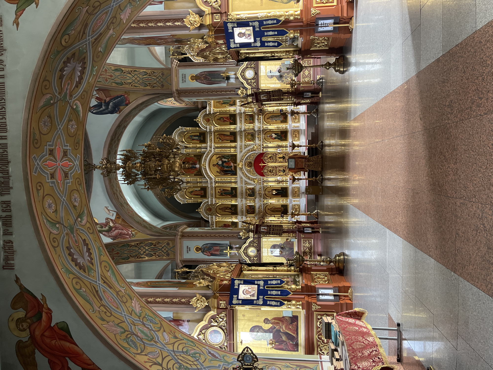 Interior view captured at Orthodox church in Chaikovsky, Russia