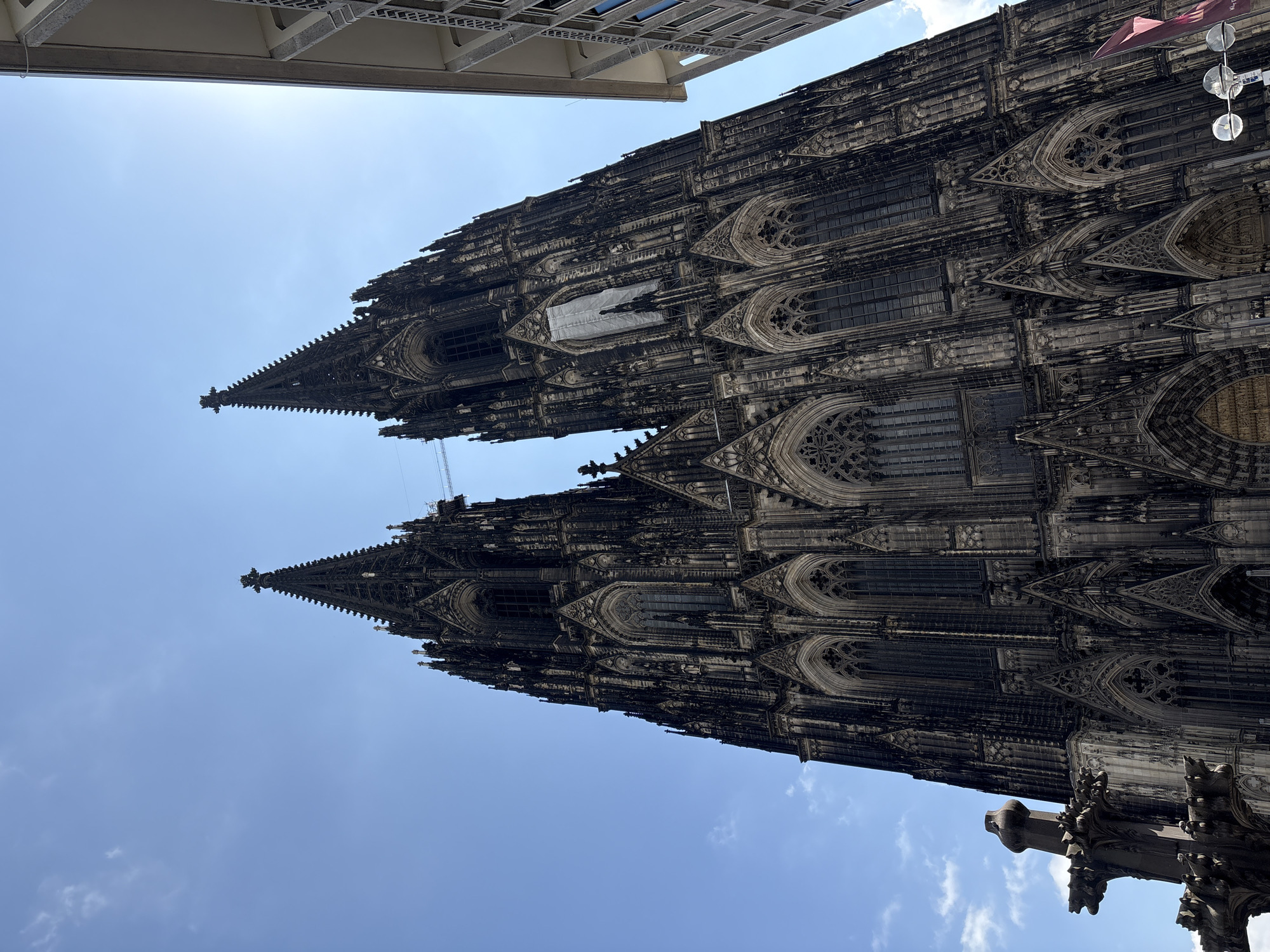 Cologne Cathedral's twin spires against a clear sky