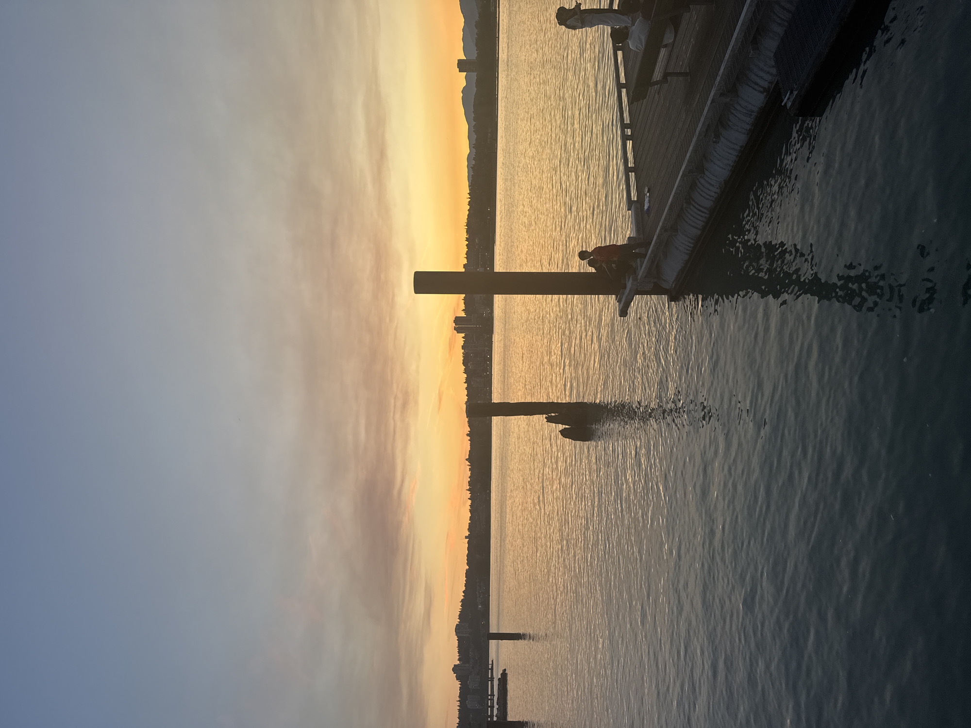 Golden hour on the Fraser River pier, Surrey