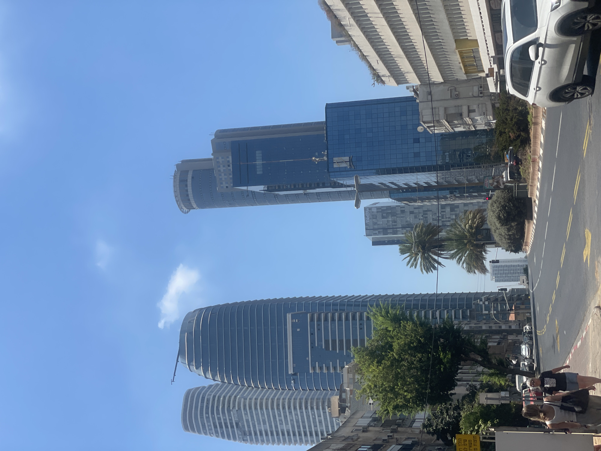 Street scene in Ramat Gan blends old and new architecture