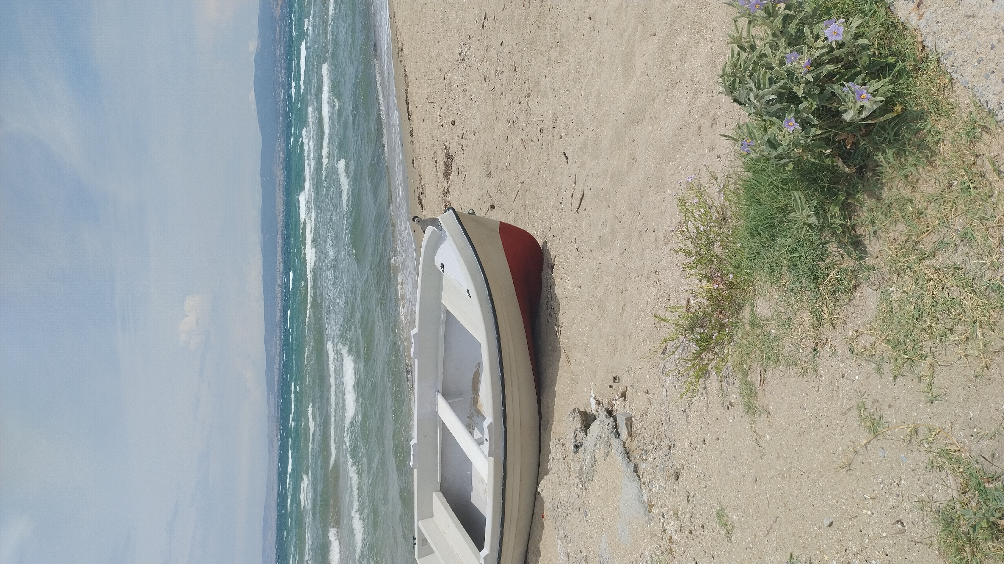 Morning beach scenes documented along Greek Aegean coast