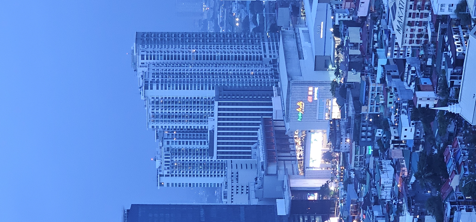 Makati City at dusk, seen from above