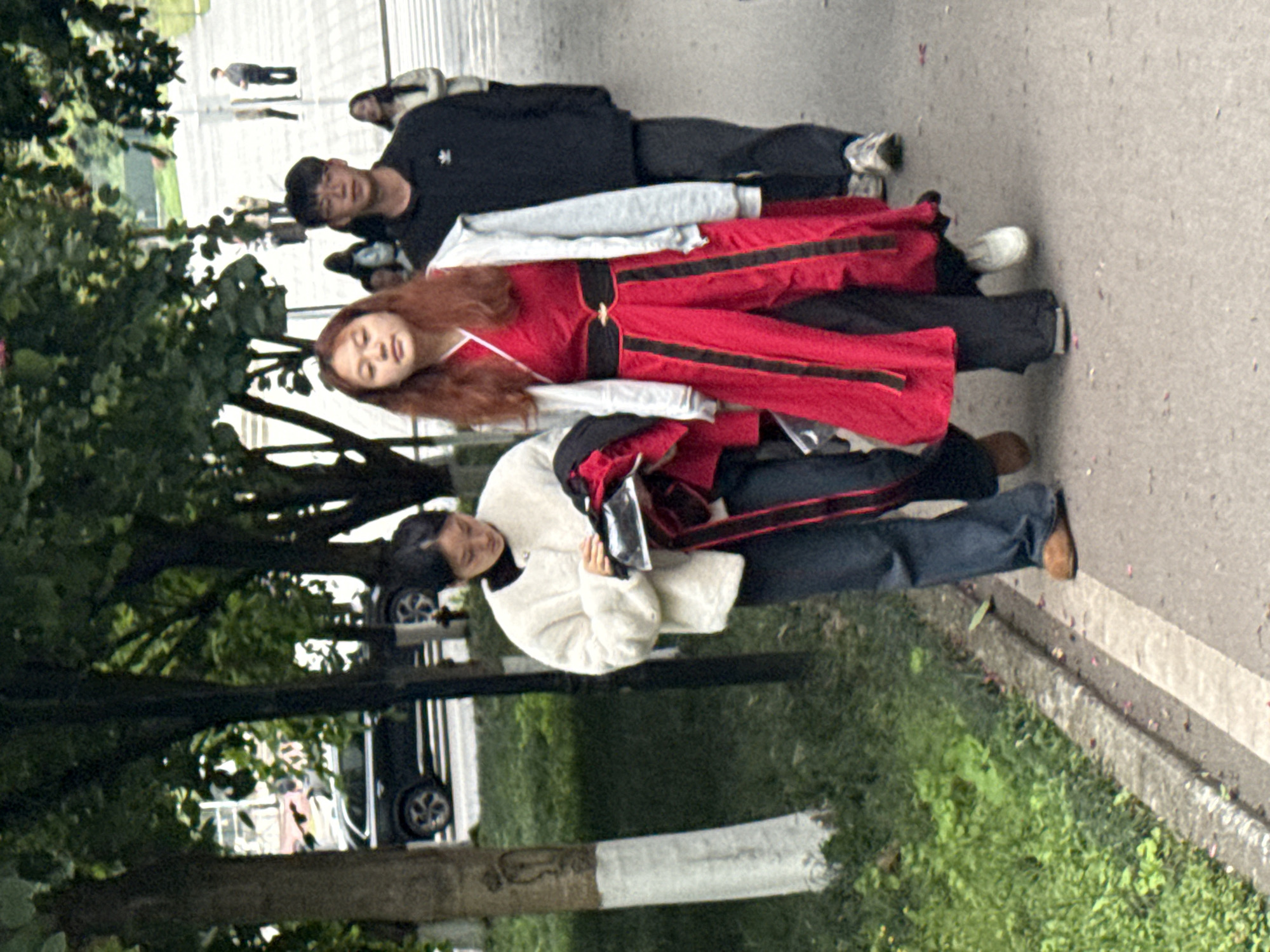 Four people gather outdoors in Jiangjin, China