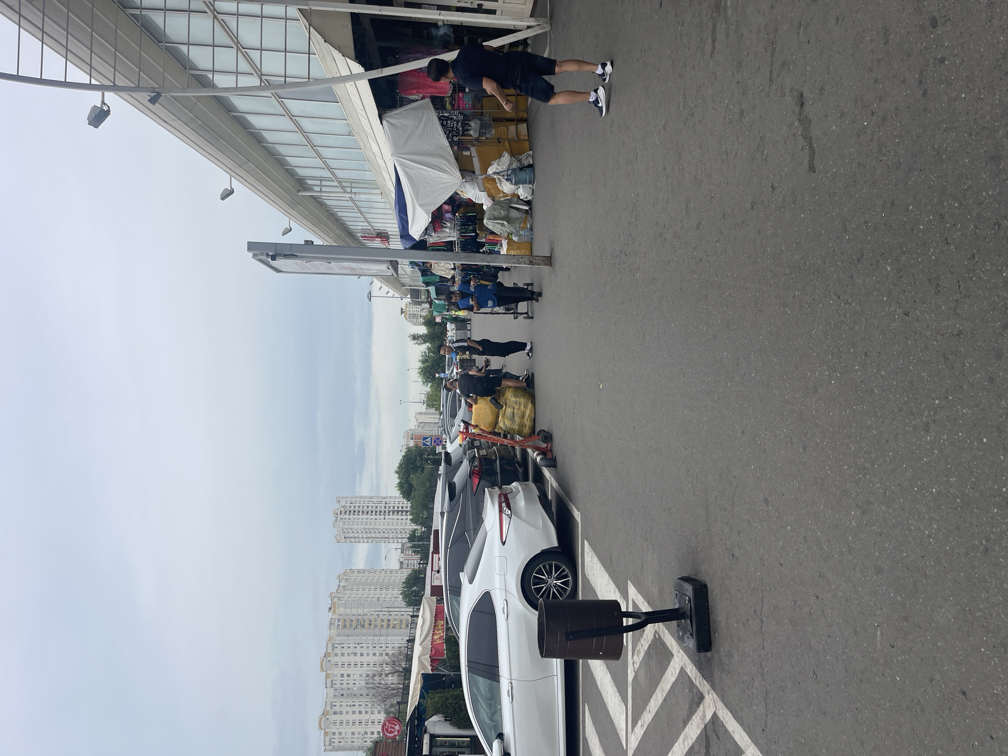 Wet morning at a Moscow outdoor market