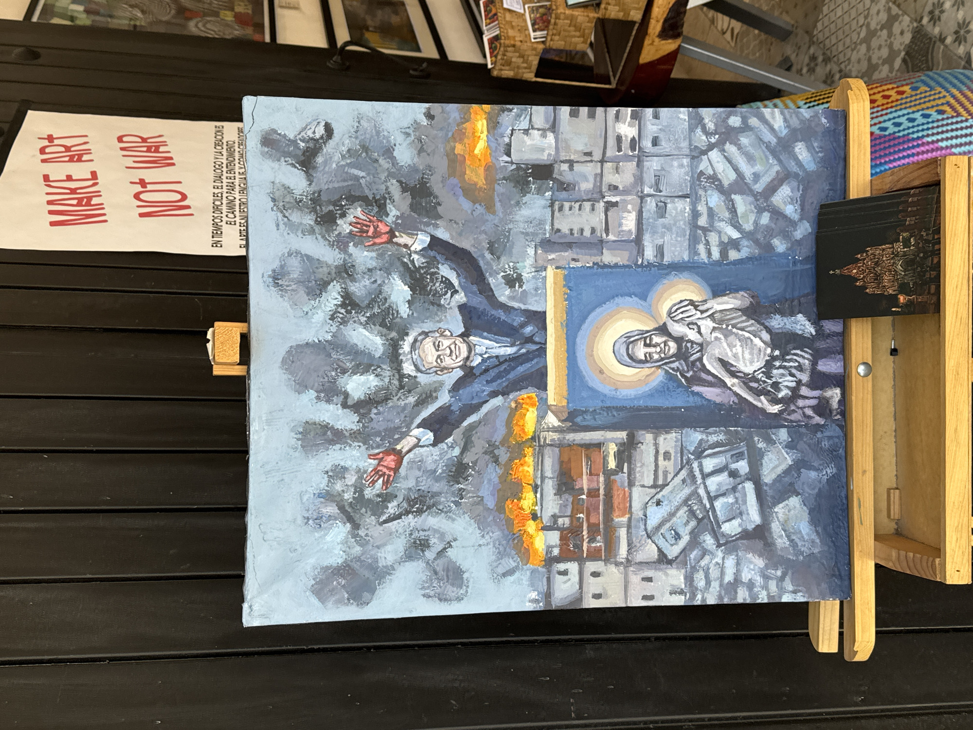 Anti-war artwork displayed in San Miguel de Allende