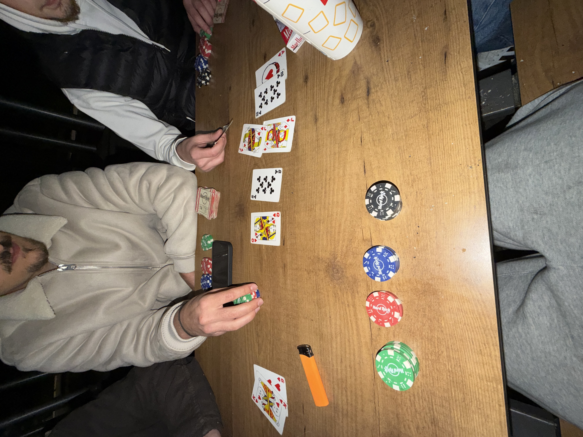 Late-night poker game underway in Vila Real, Portugal