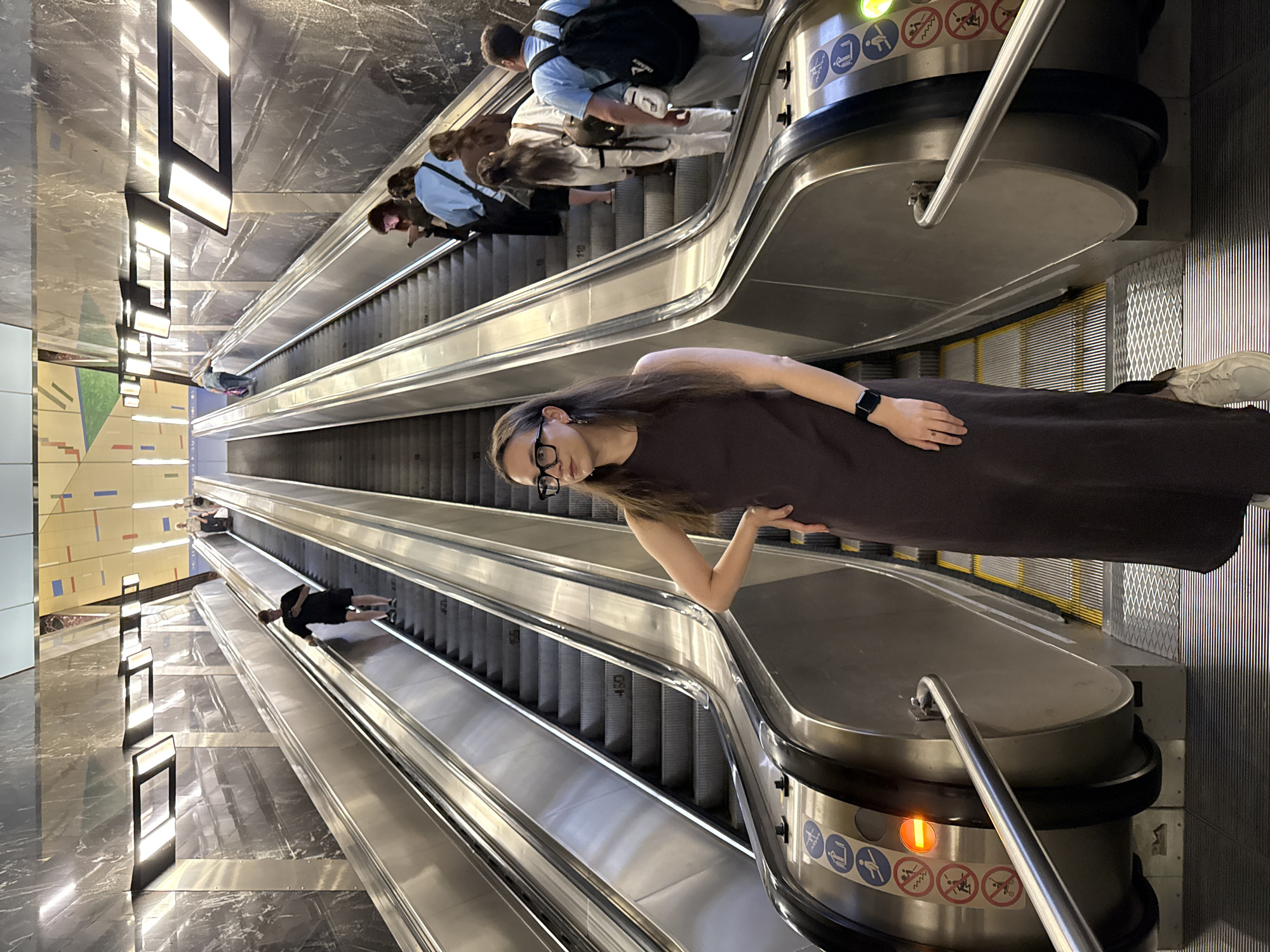 Morning commute captured at Moscow metro station