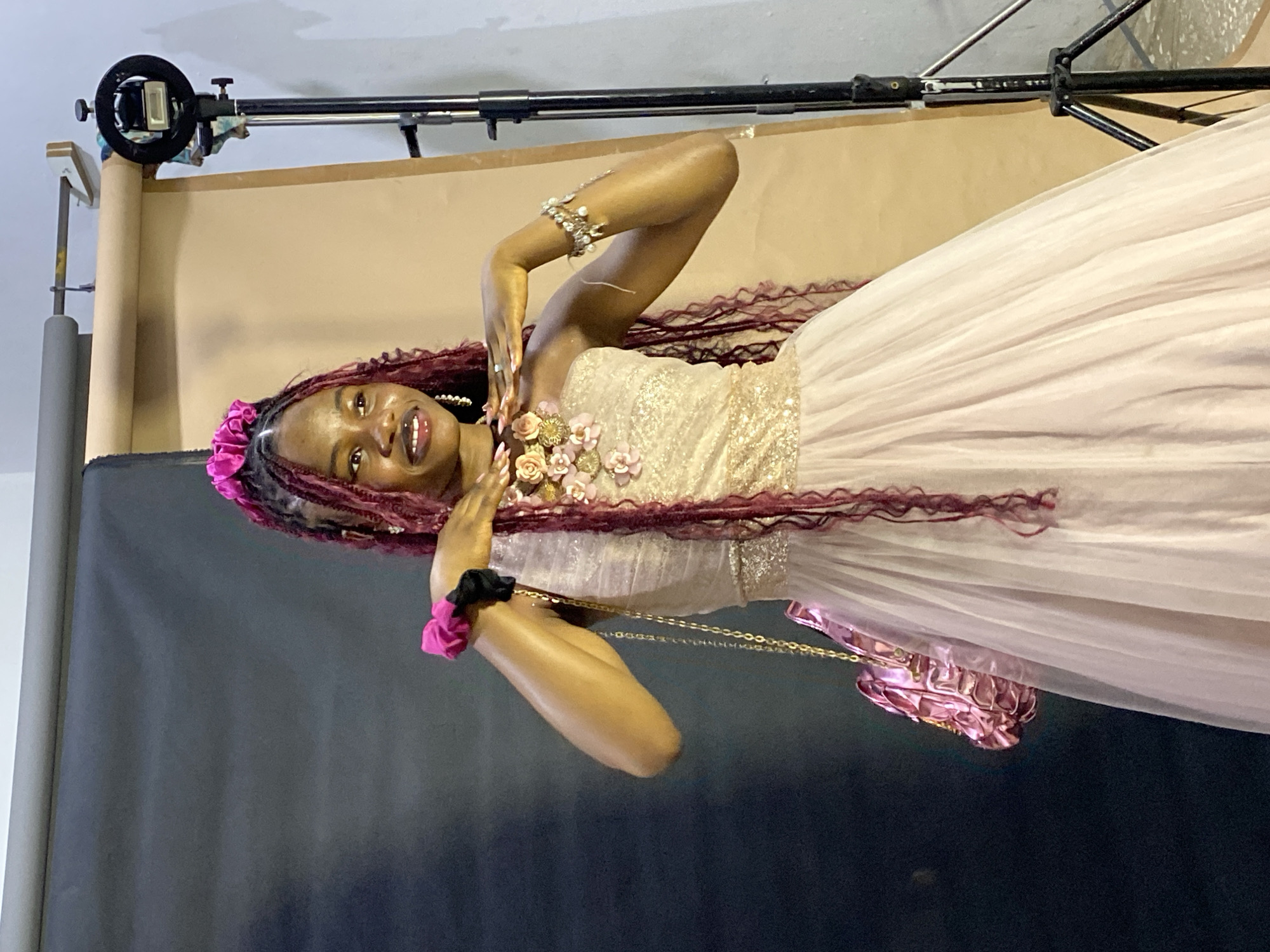 Pink ballgown studio shoot in Jos, Nigeria