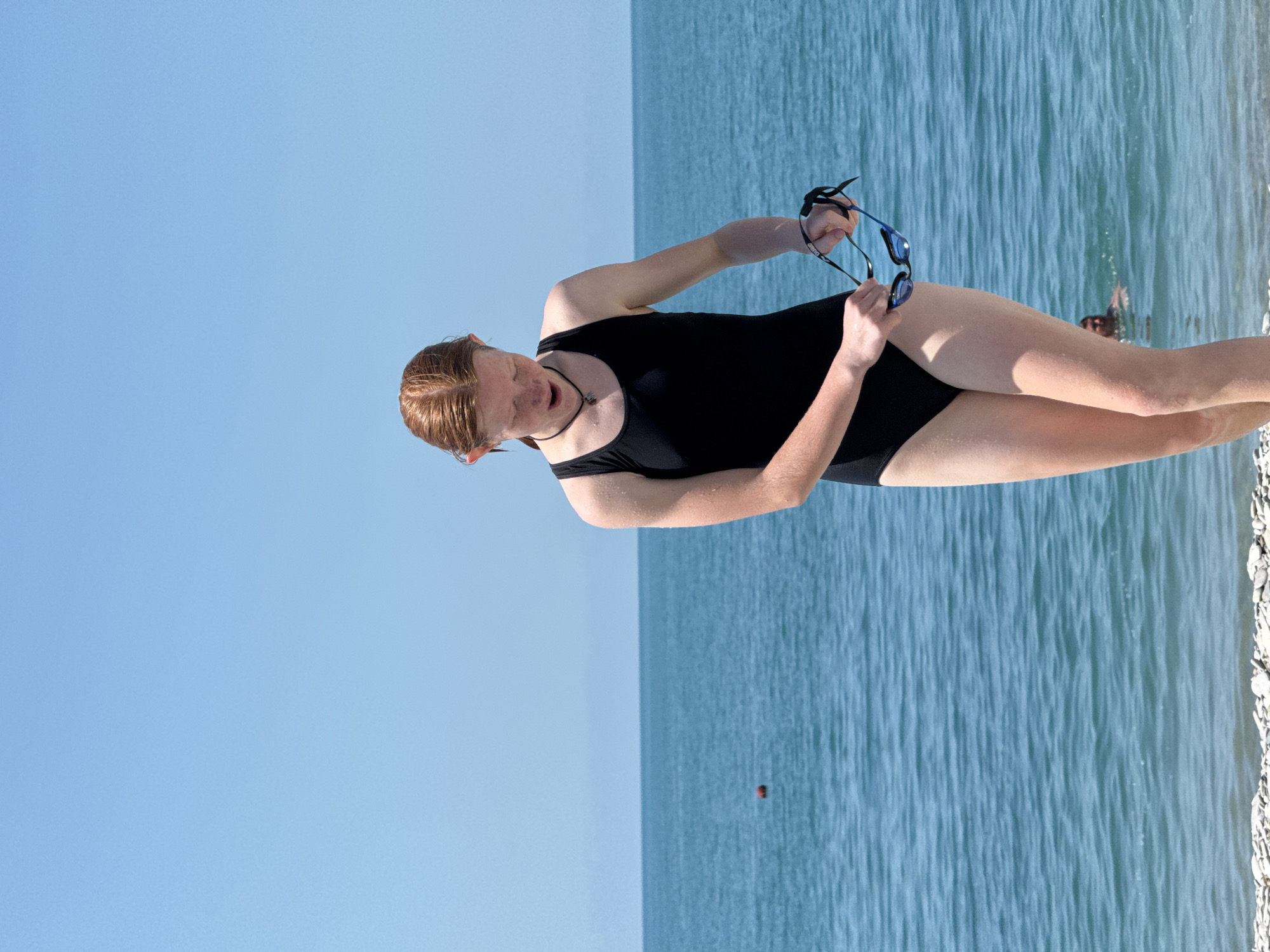 Morning beach activities observed at Nebug, Russia resort area