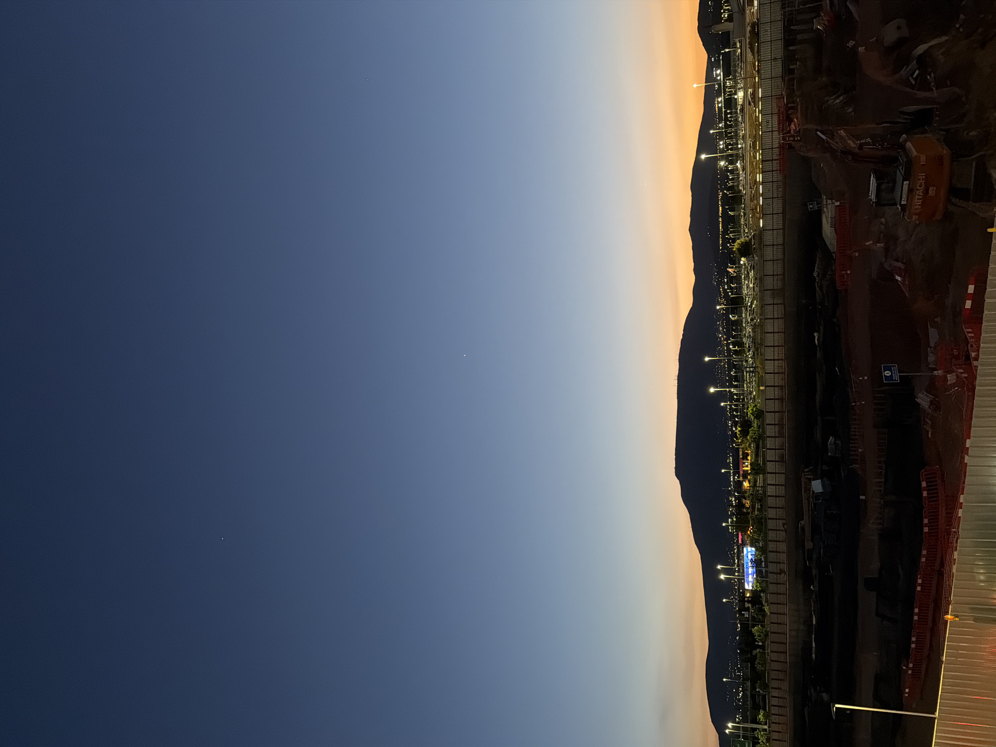 Dusk construction scene captured in Spata-Loutsa, Greece
