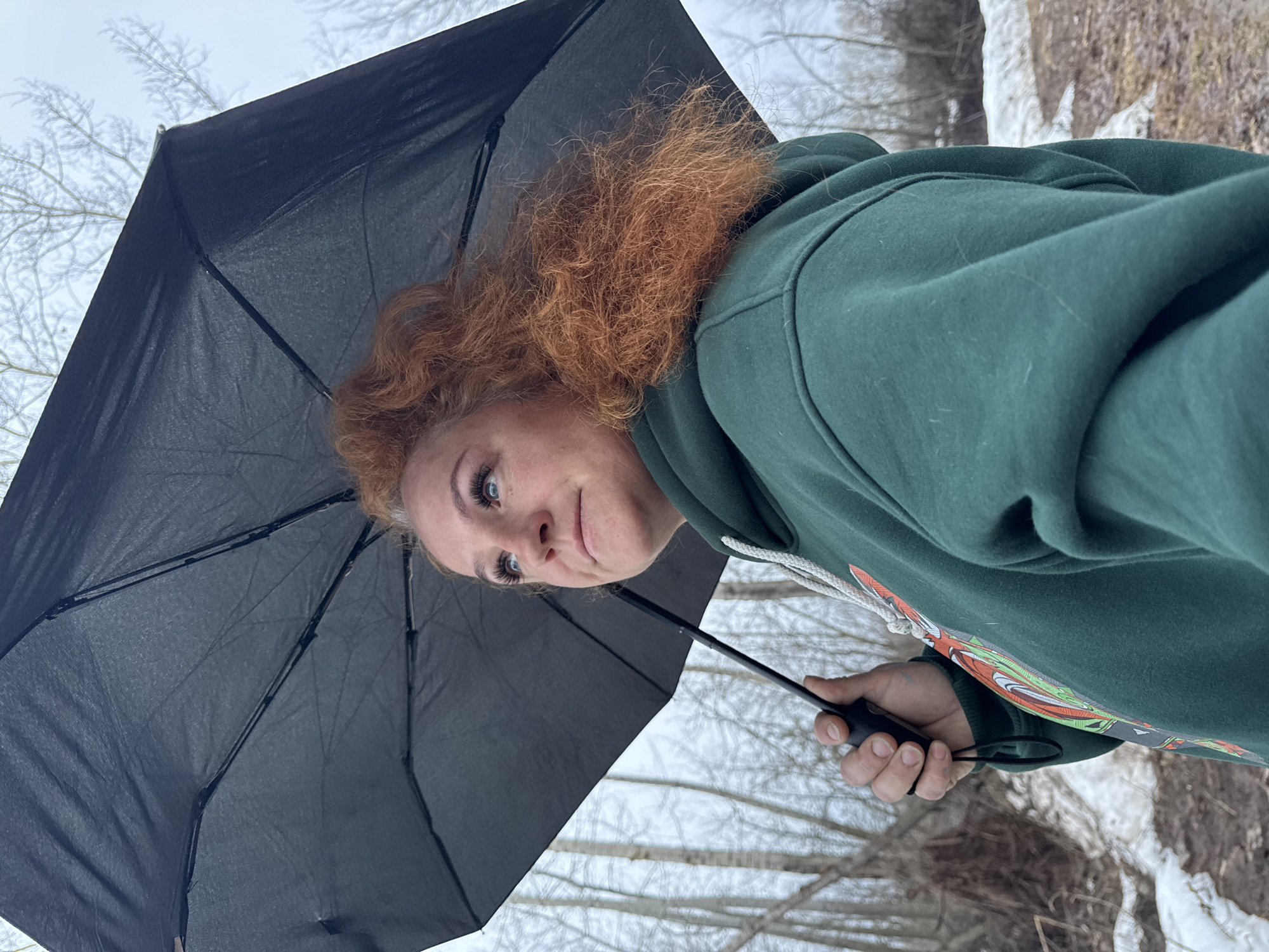 Red-haired woman documented in early morning Chaikovsky moments
