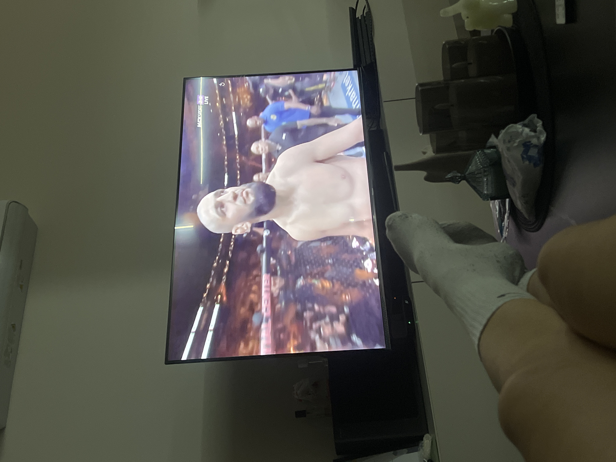 Plovdiv resident watches UFC broadcast while dining at home
