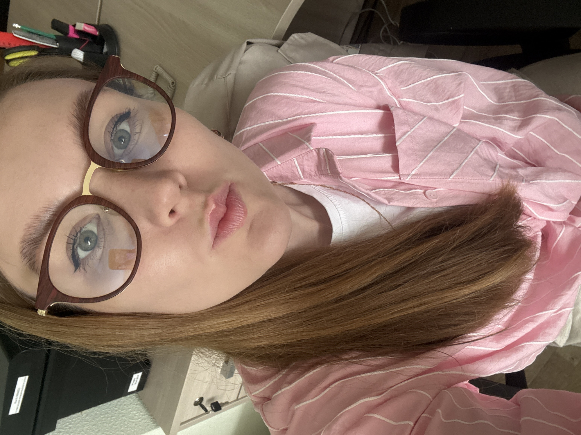 Quick office selfie session in Izhevsk, multiple angles