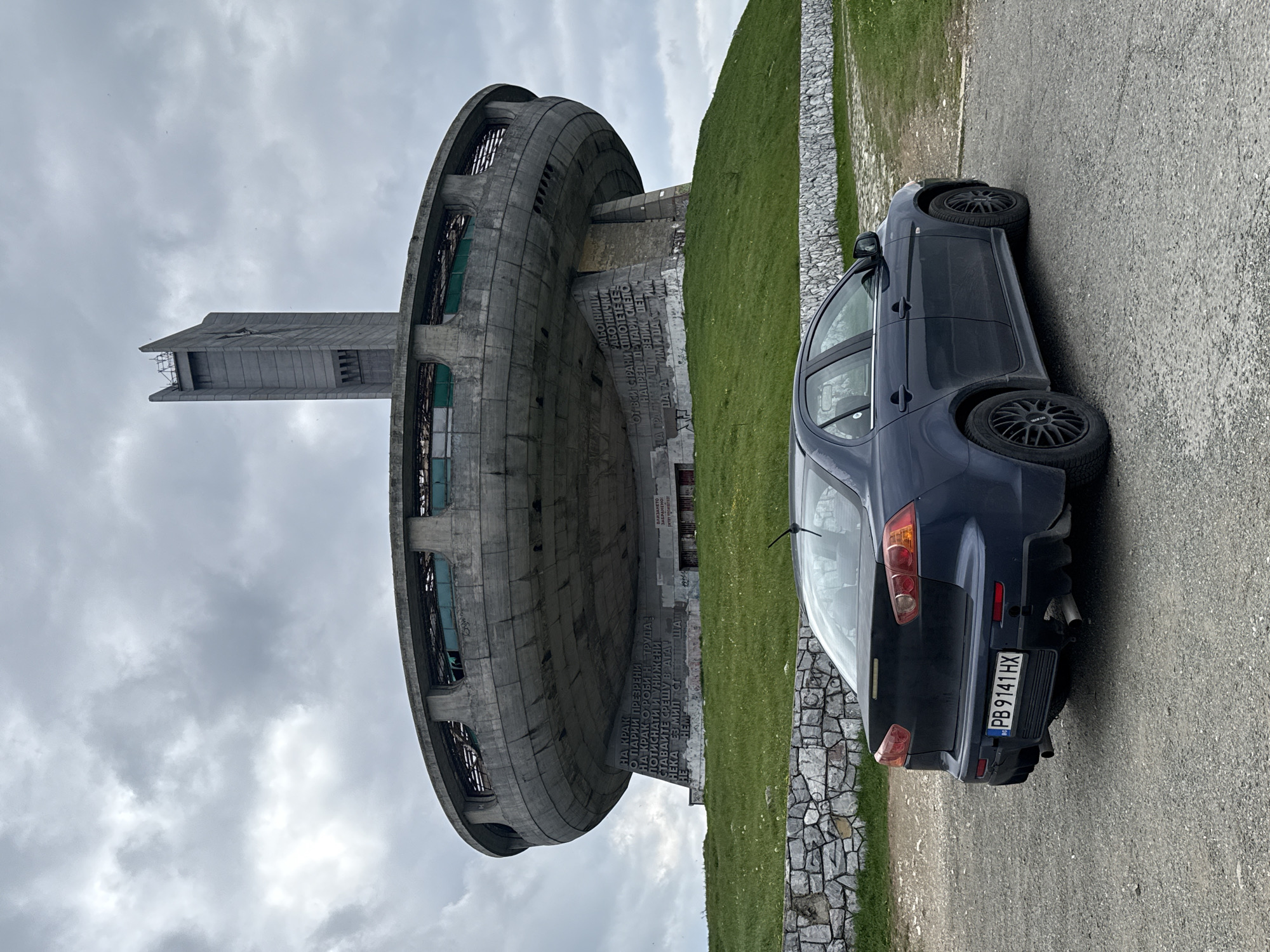 Visitor documents abandoned Buzludzha Monument in Bulgarian mountains