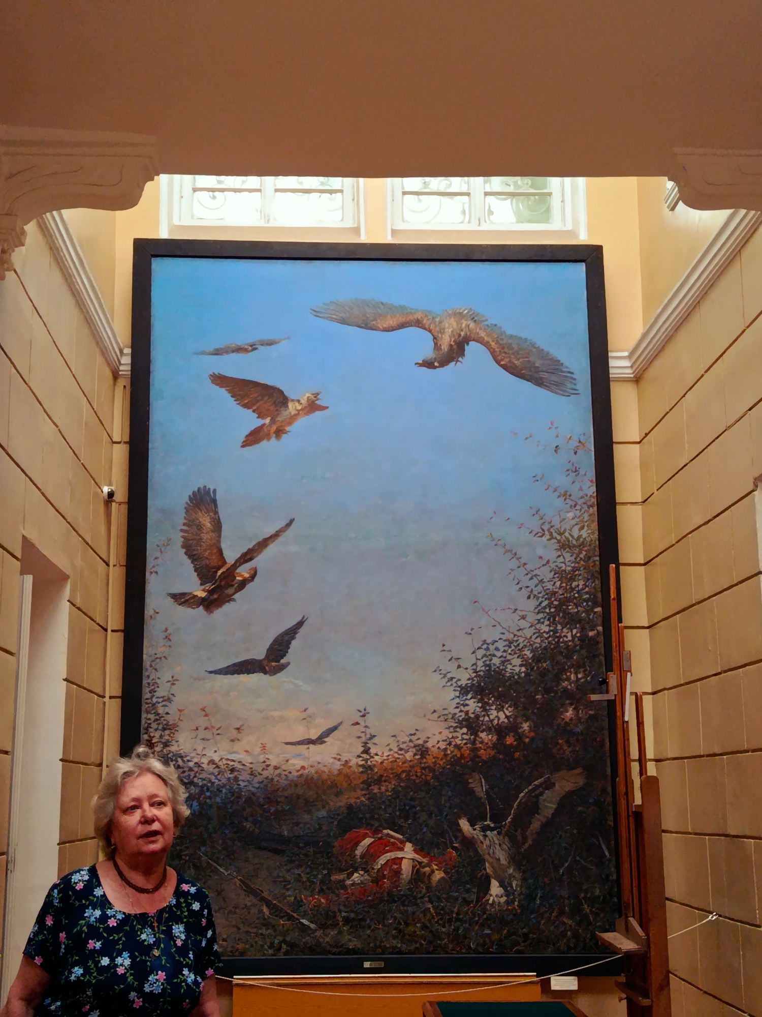 Inside a historic Ukrainian cultural or heritage interior