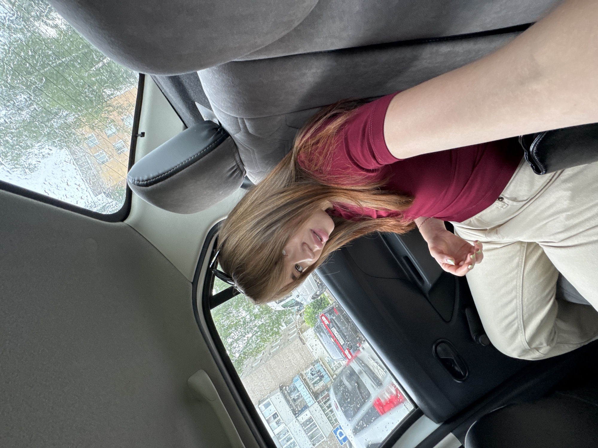 Rainy morning in Chaikovsky: car selfies and city streets