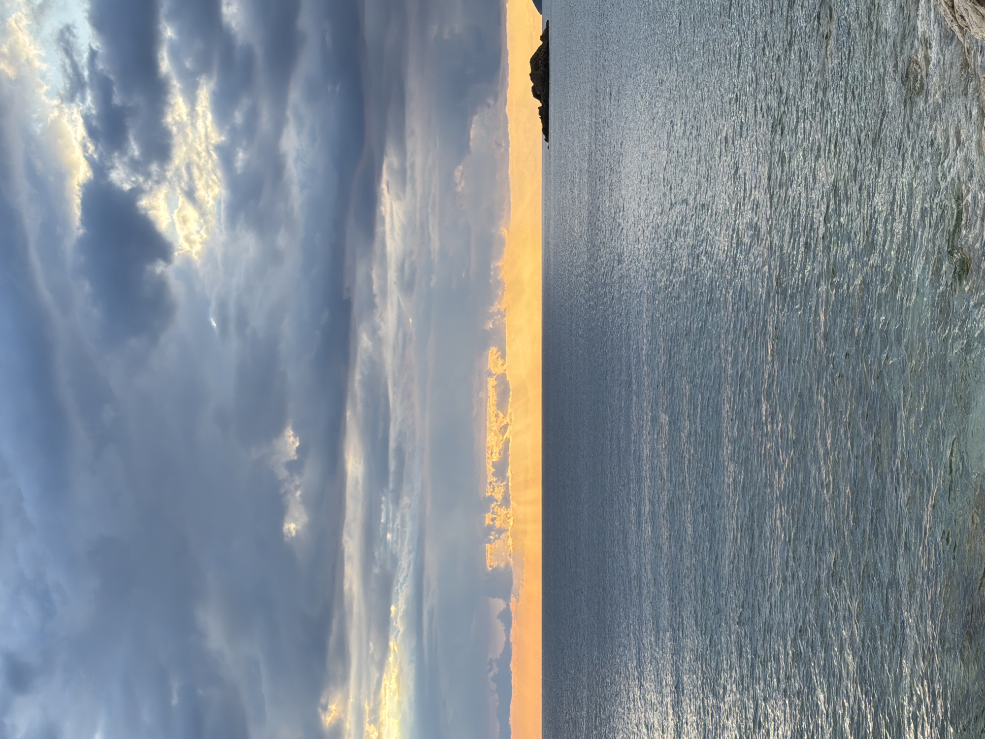 Sunset seascape with dog witnessed in Perazića Do, Montenegro