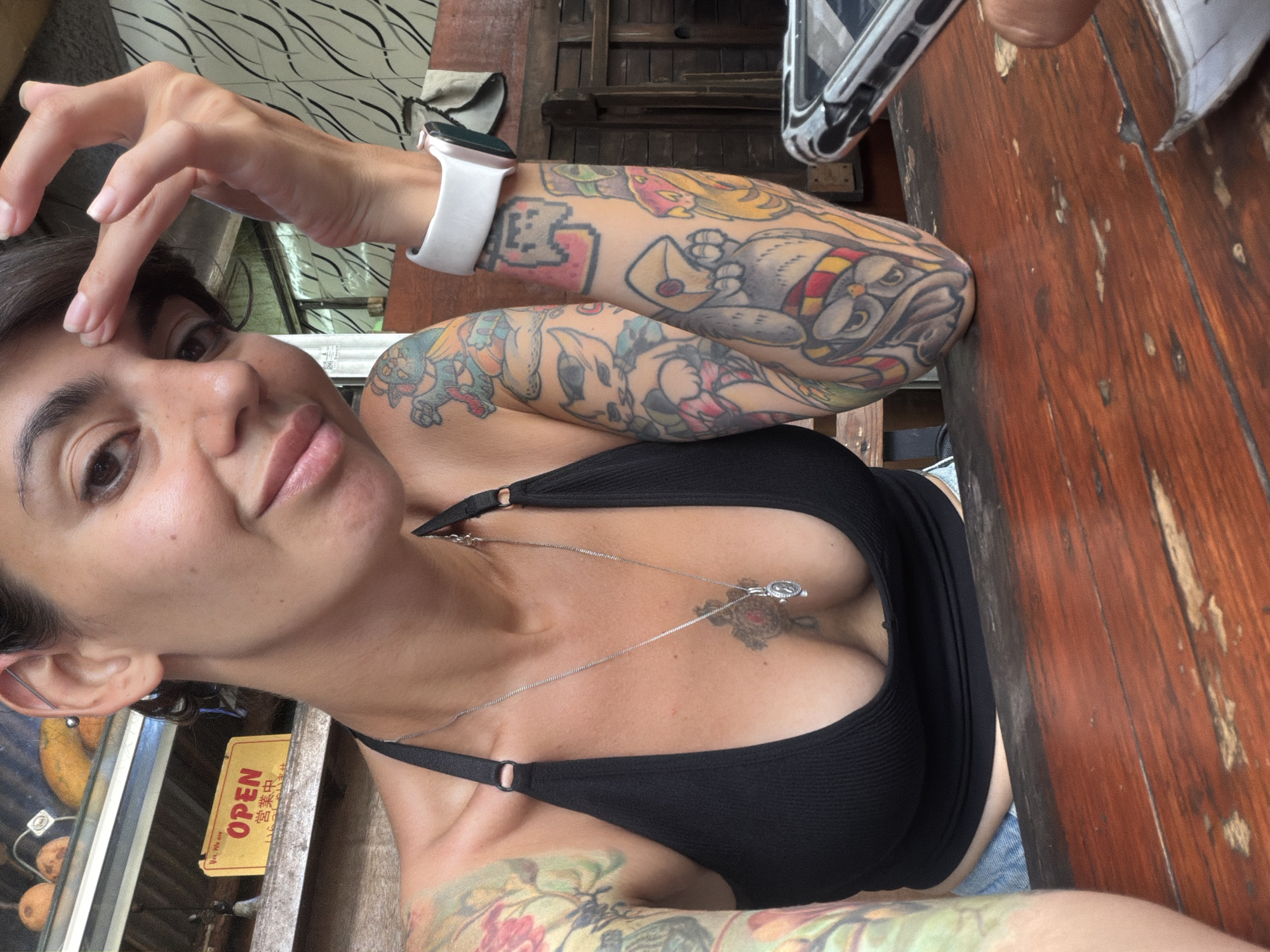 Selfies and street scenes from a Kuta Selatan neighborhood in Bali