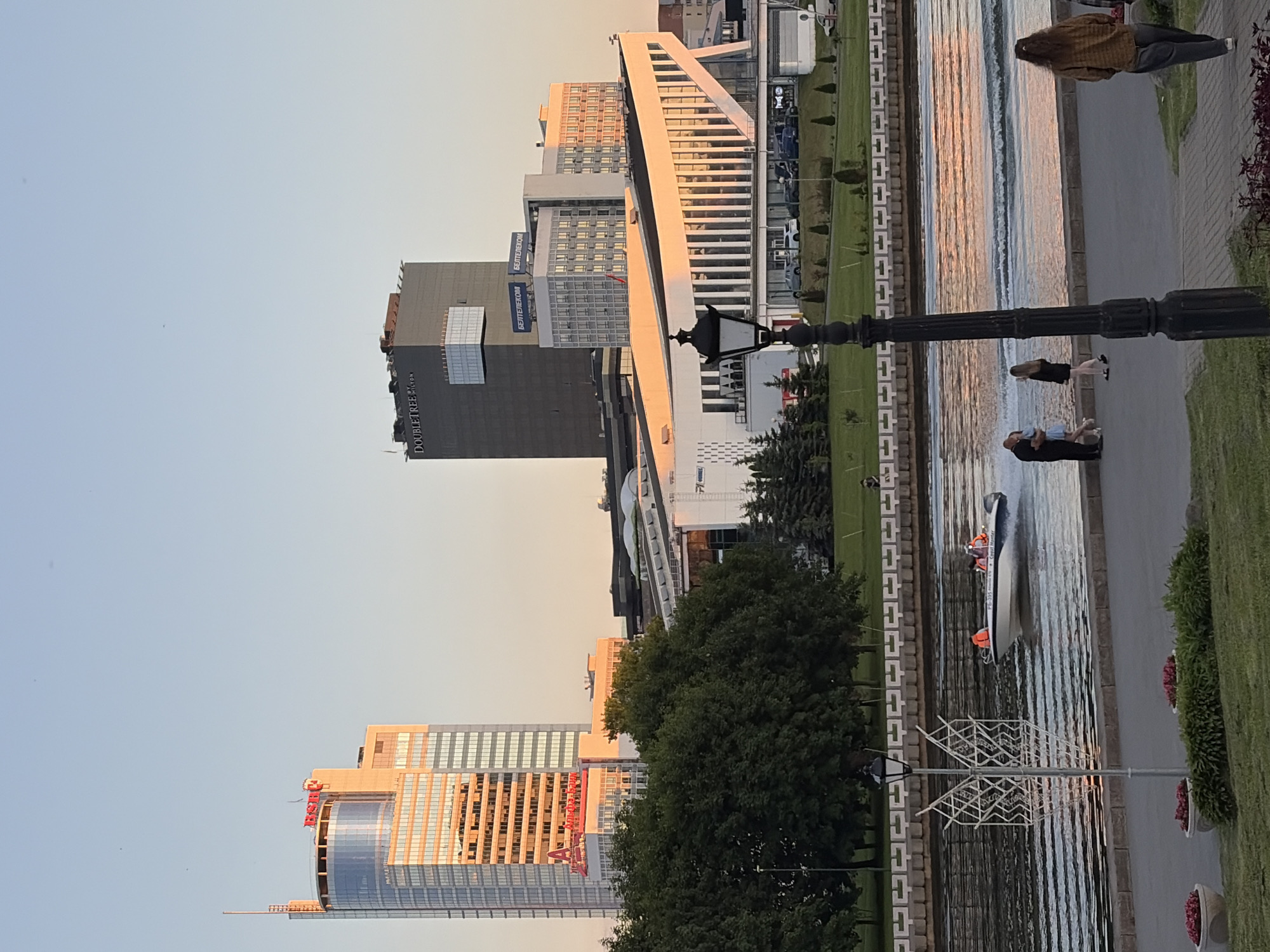 Golden hour along the Svislach River in central Minsk