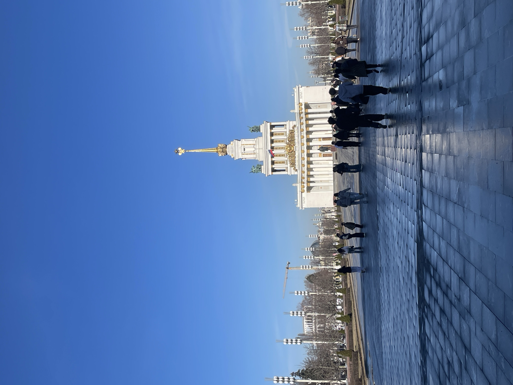 Morning scenes captured in Khimki: civic building and dog