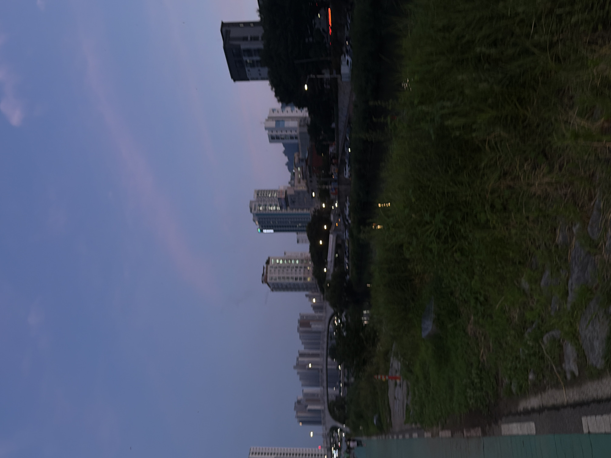 Uijeongbu-si at dusk, skyline and streets in golden hour