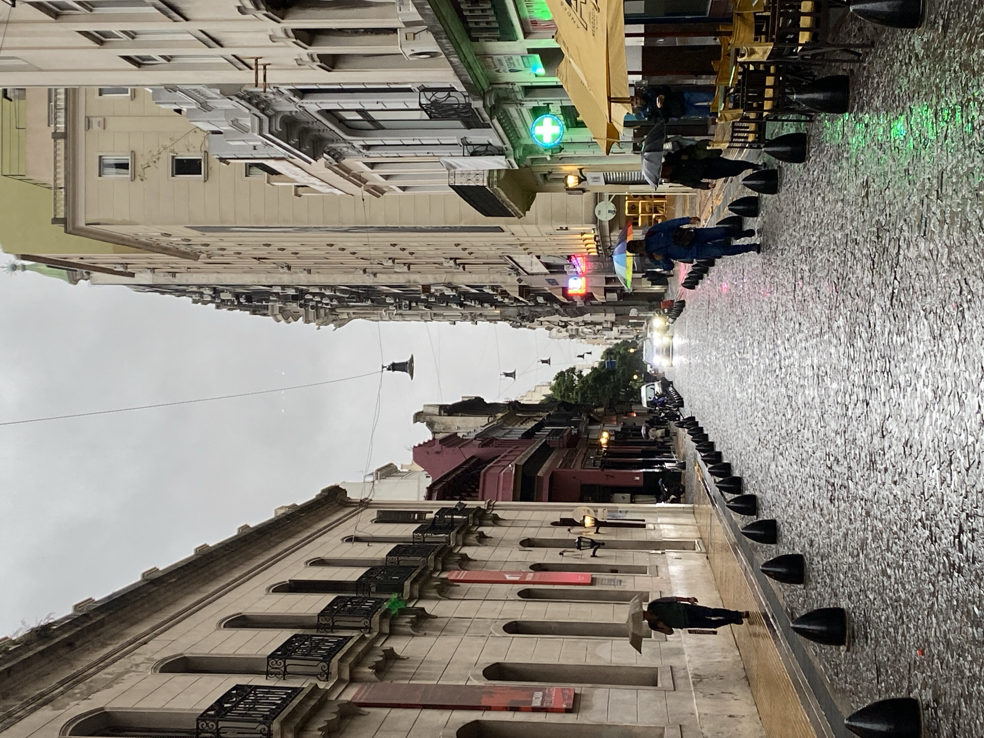 Evening street photography captures central Buenos Aires landmarks