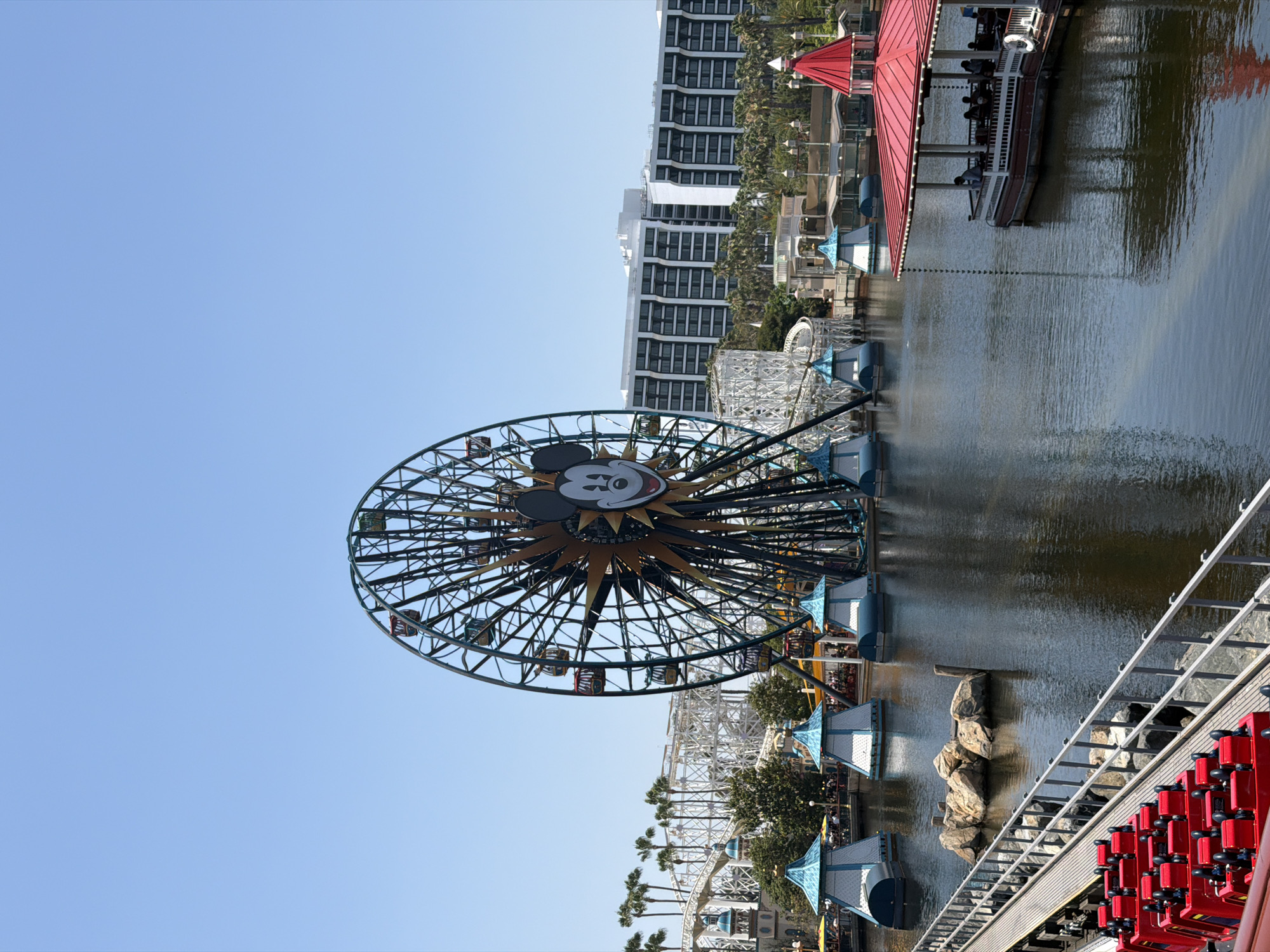 Visitor documents sunny day at Disney California Adventure Park