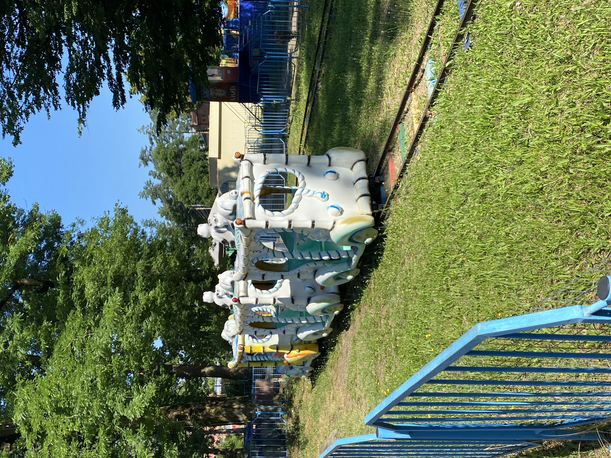 Colorful kids' amusement park in Maykop, Russia