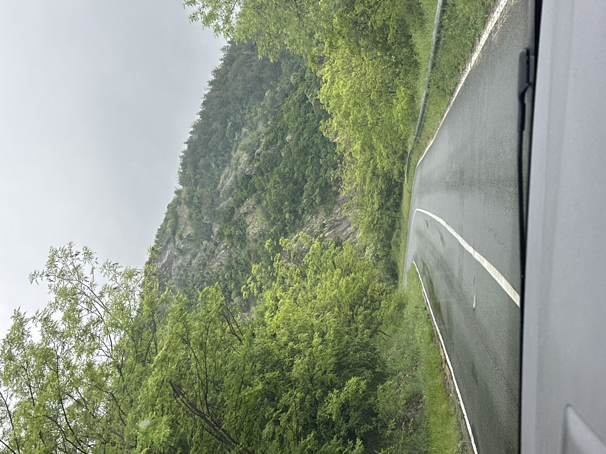 Wet road conditions observed in Karnare, Bulgaria