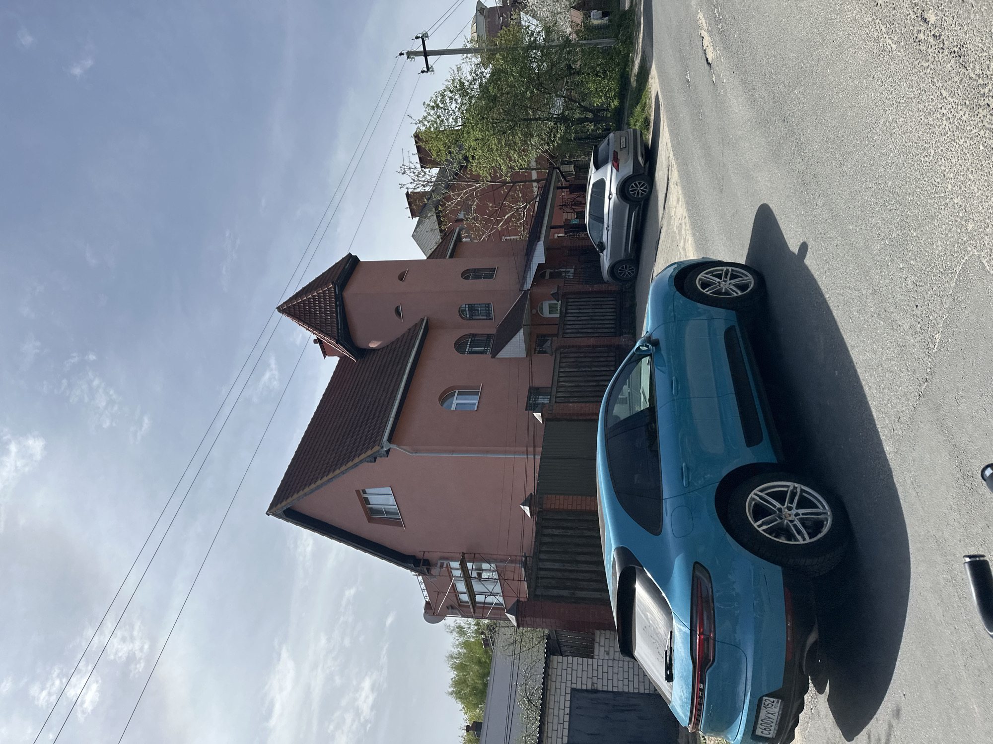 Family stroll through spring neighborhoods in Nizhny Novgorod