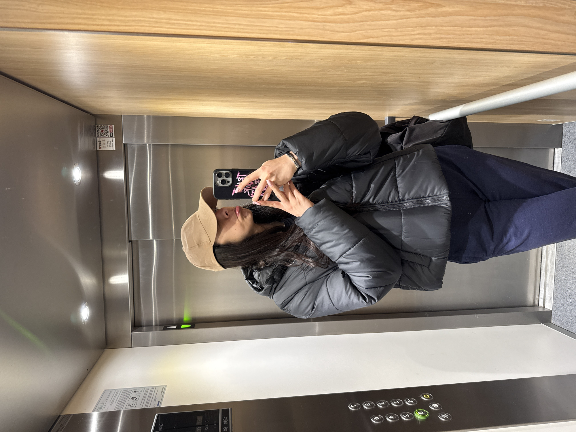 Person takes elevator selfies in Sofia building