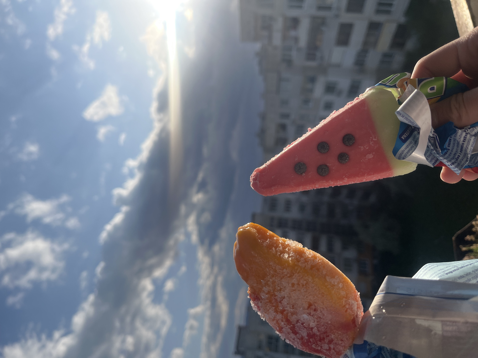 Sofia resident documents afternoon with ice pops, city views