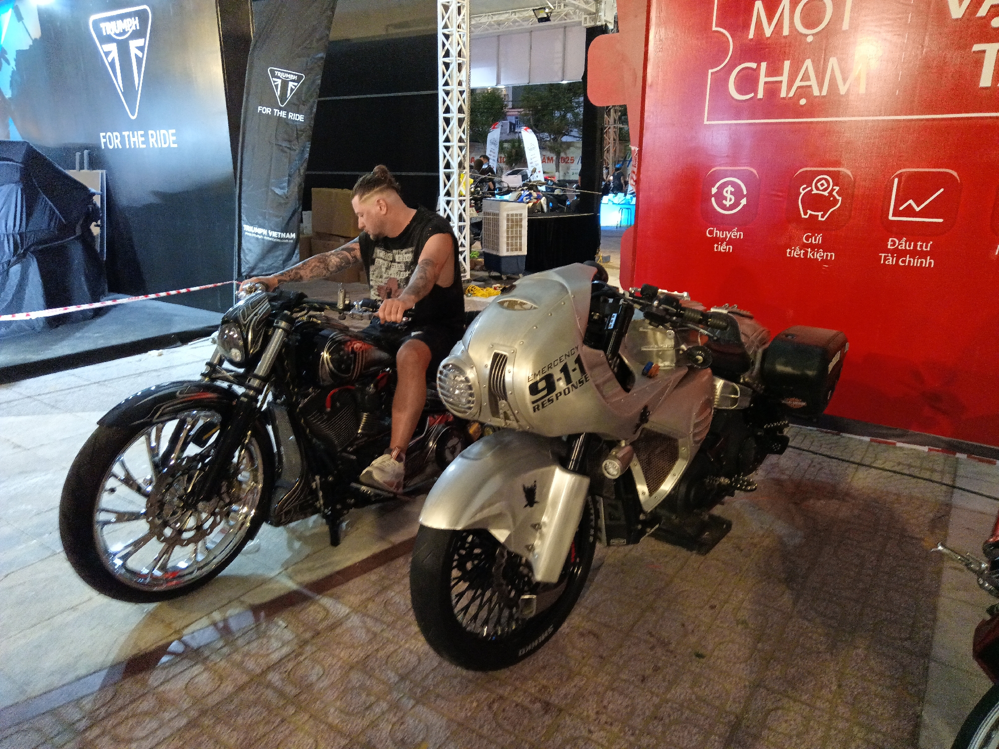 Motorcycles and DJ performance captured in Nha Trang Ward