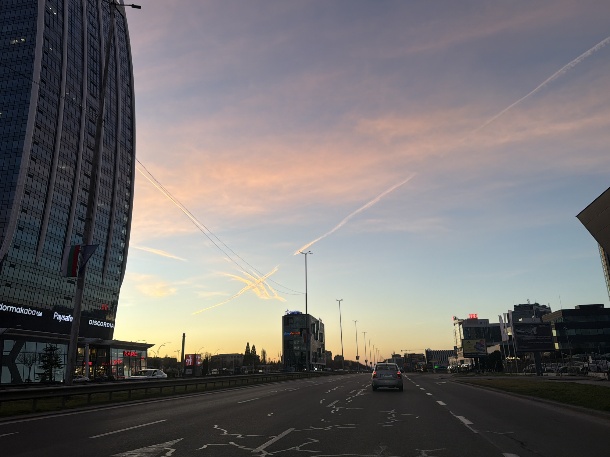 Evening commute traffic observed on Sofia highway