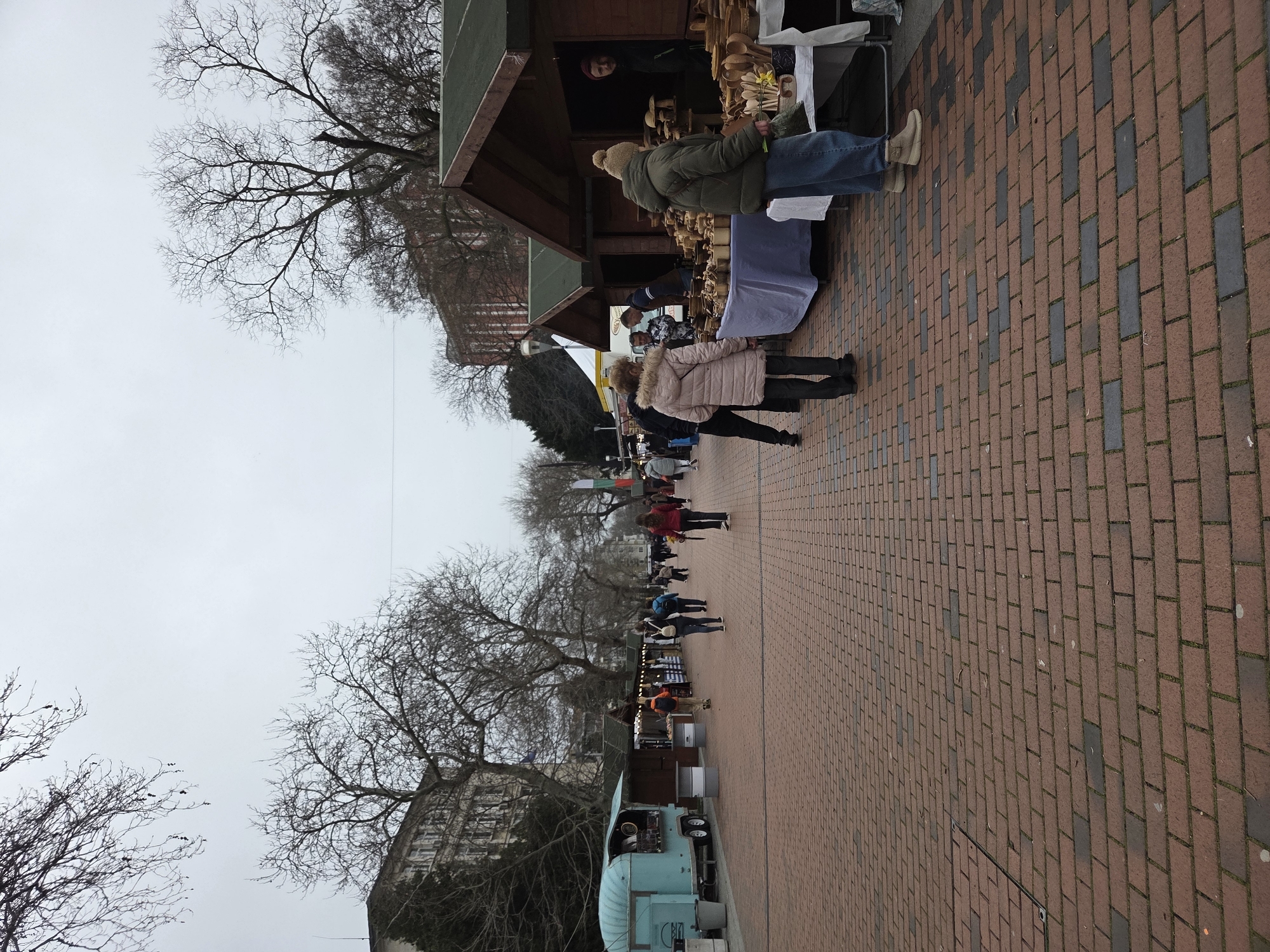 Morning street life documented near Varna cathedral and market