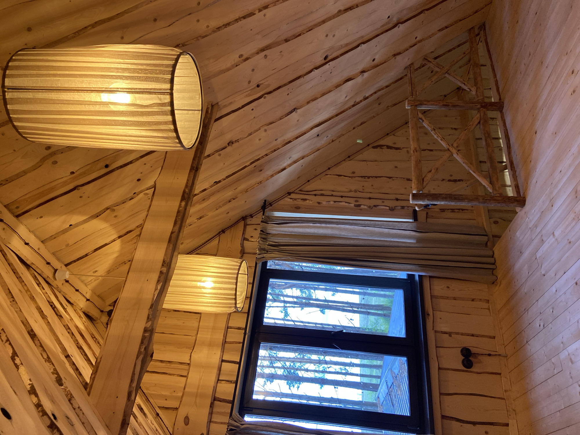 Traditional wooden house tour in Russian pine forest