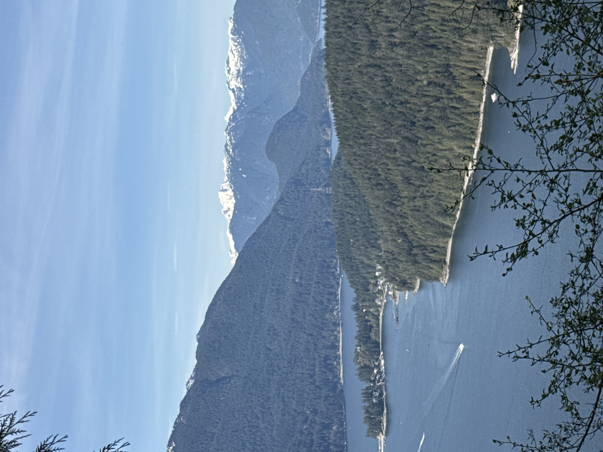 Scenic mountain and water view documented in Burnaby, Canada