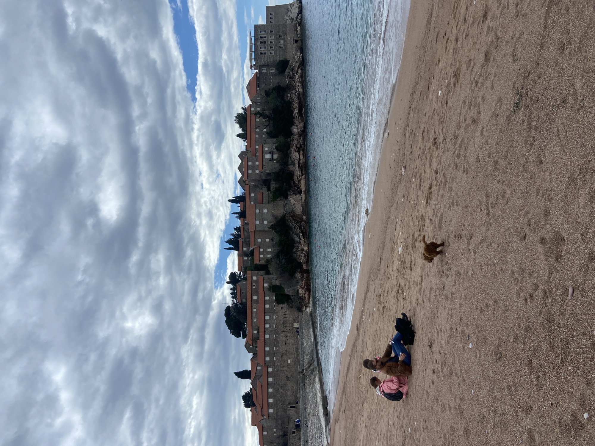 Beach day at historic Sveti Stefan Montenegro