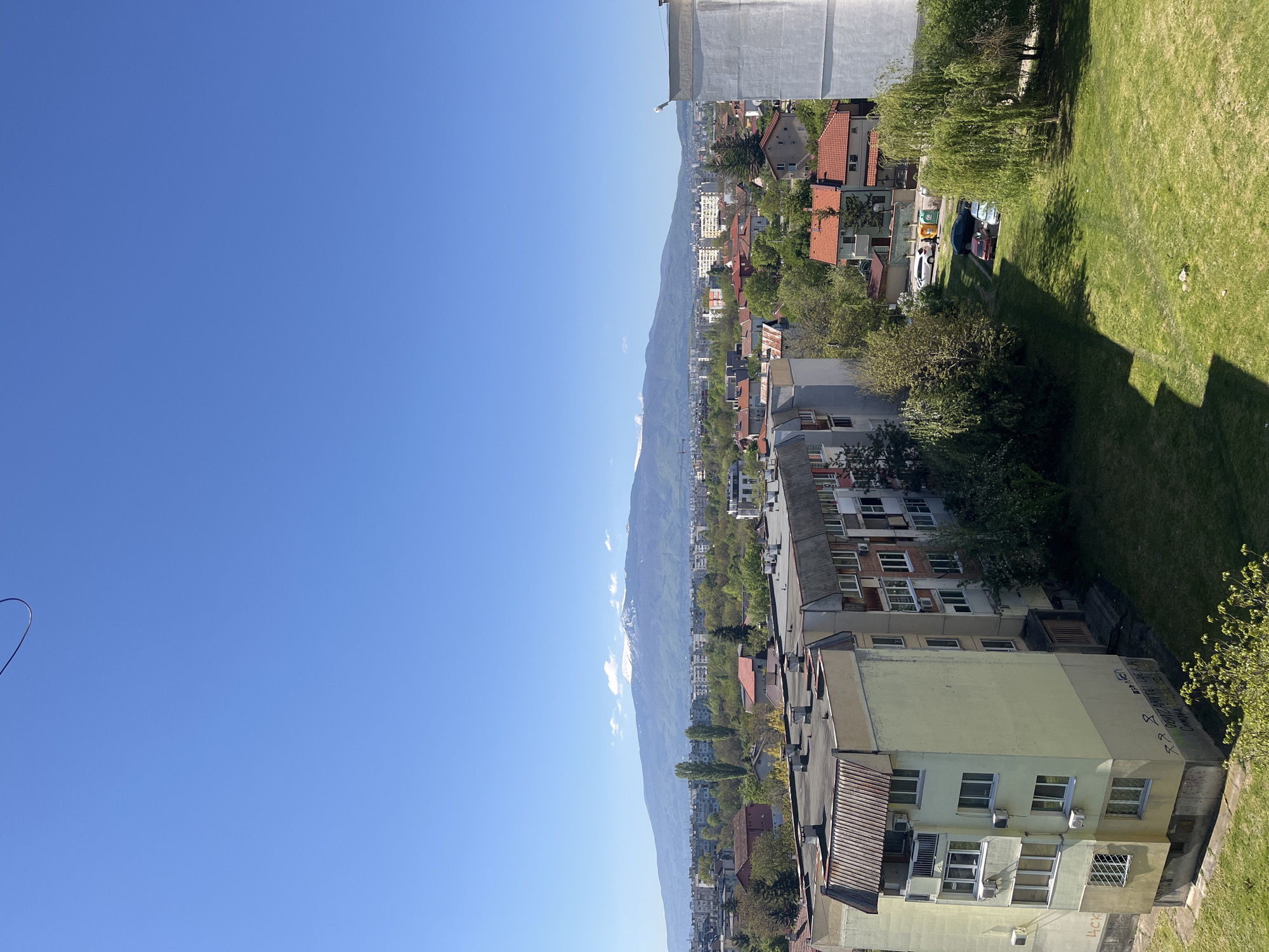 Clear morning views captured across Sofia cityscape from heights