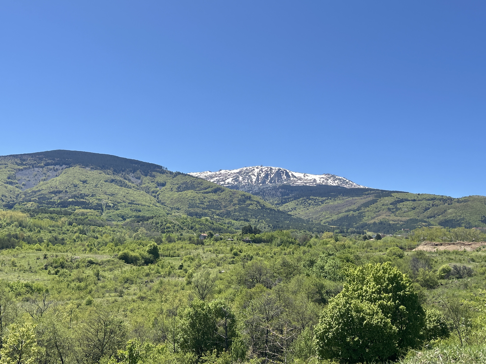Spring landscape documented in Bulgarian countryside near Bistritsa